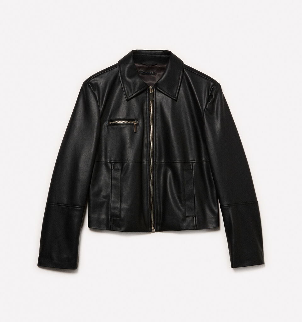 Black short jacket - women's jackets - Black | Sisley image number 5